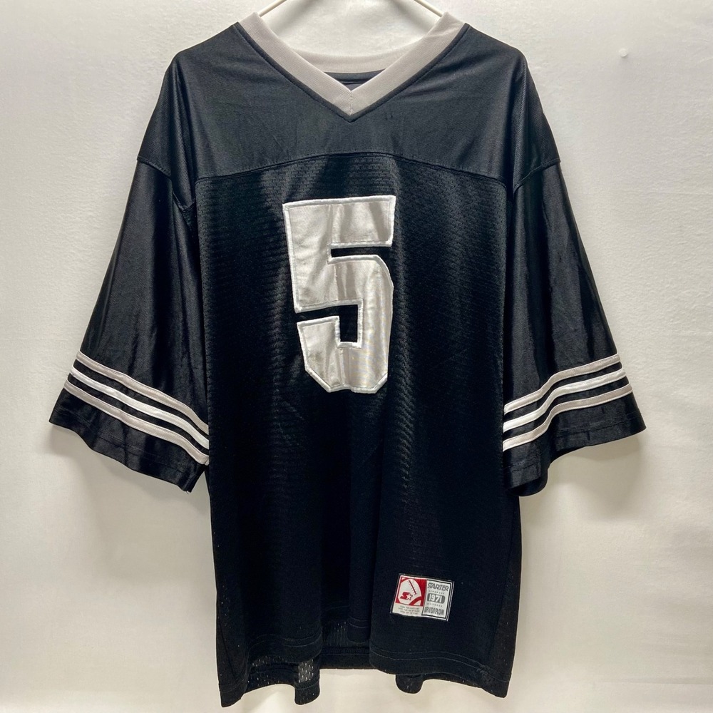 Vintage Starter Football Jersey Men's XL Black Silver Stitched #5 Gridiron 1971